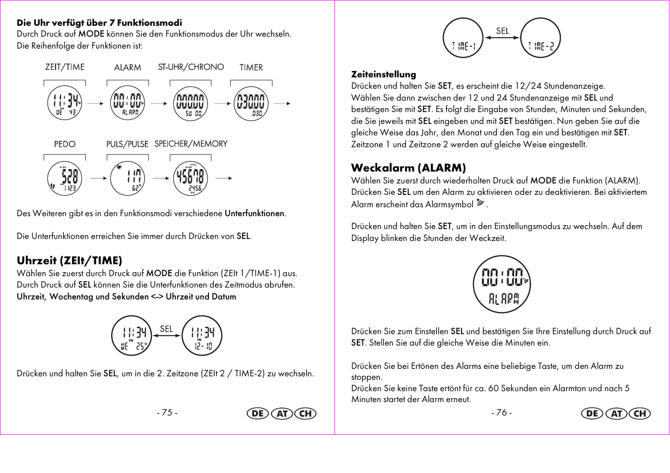 Uhrzeit (zeit/time), Weckalarm (alarm) | Crivit 1-LD3875 User Manual | Page 39 / 45