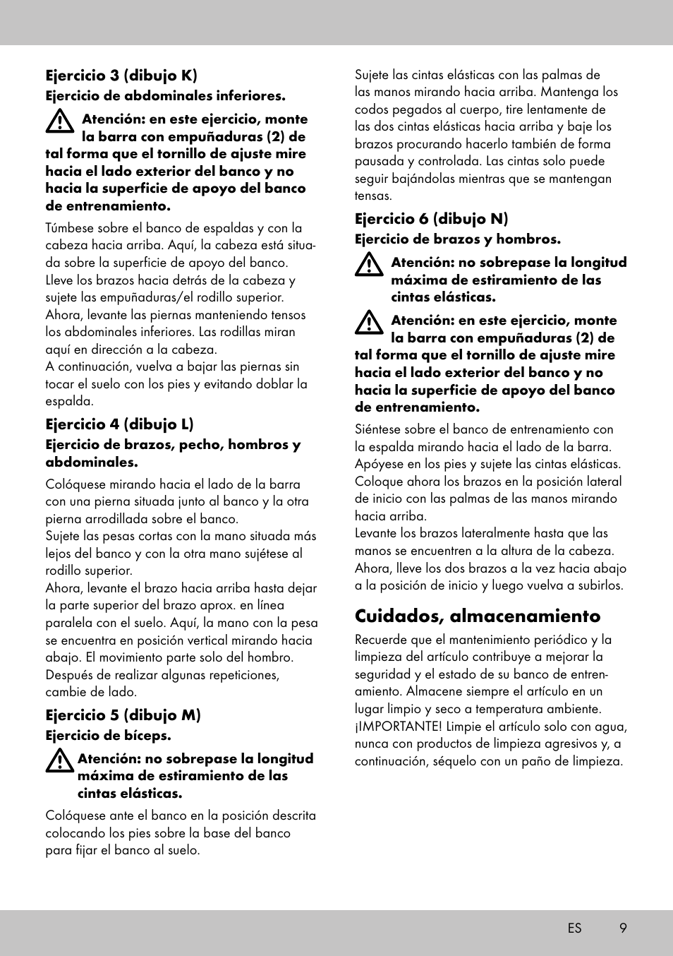 Cuidados, almacenamiento | Crivit TB-1701 User Manual | Page 7 / 30