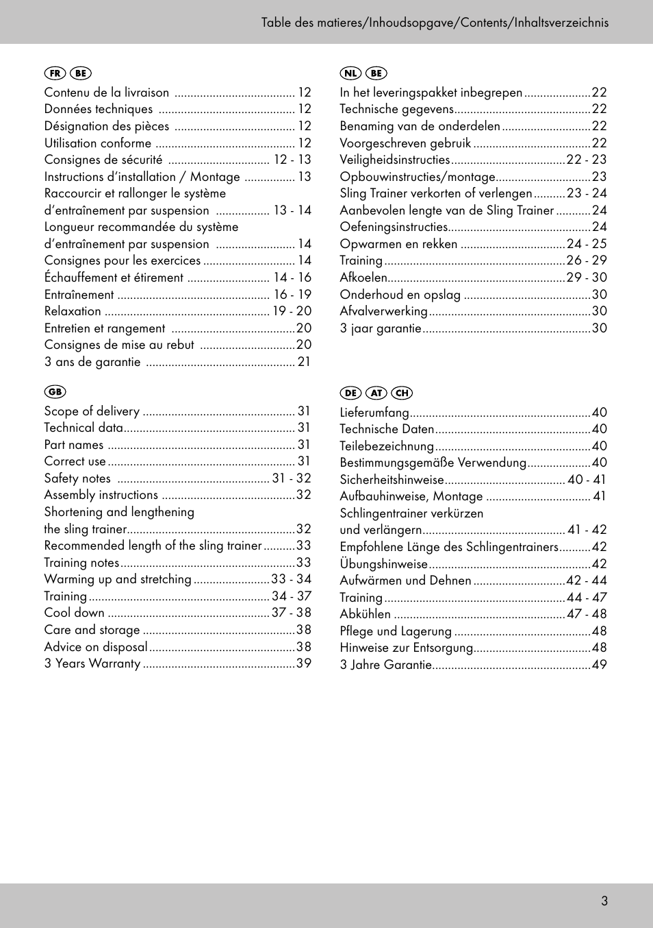 Crivit ST-1744 User Manual | Page 3 / 52