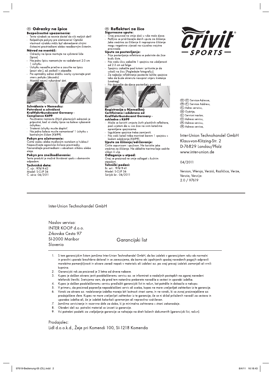 Crivit S-CUP 36 User Manual | Page 10 / 10