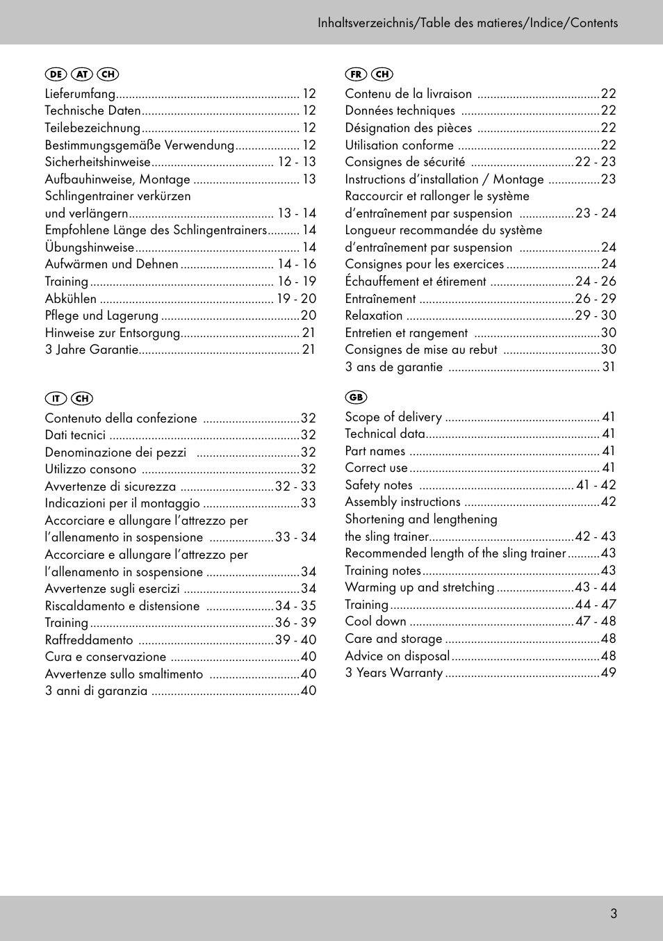 Crivit ST-1744 User Manual | Page 3 / 50