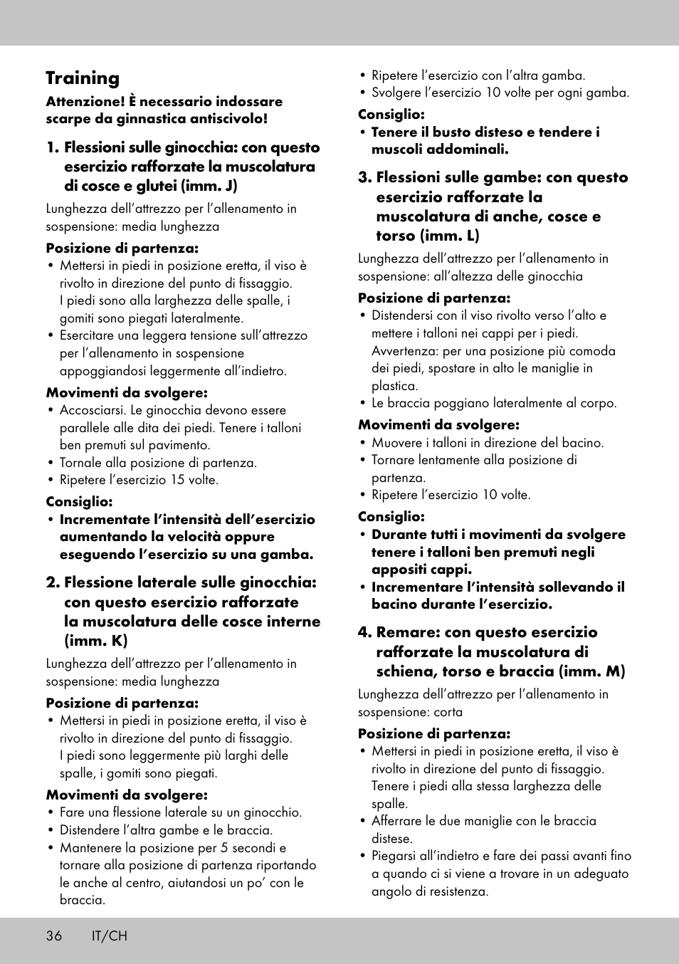 Training | Crivit ST-1744 User Manual | Page 36 / 50