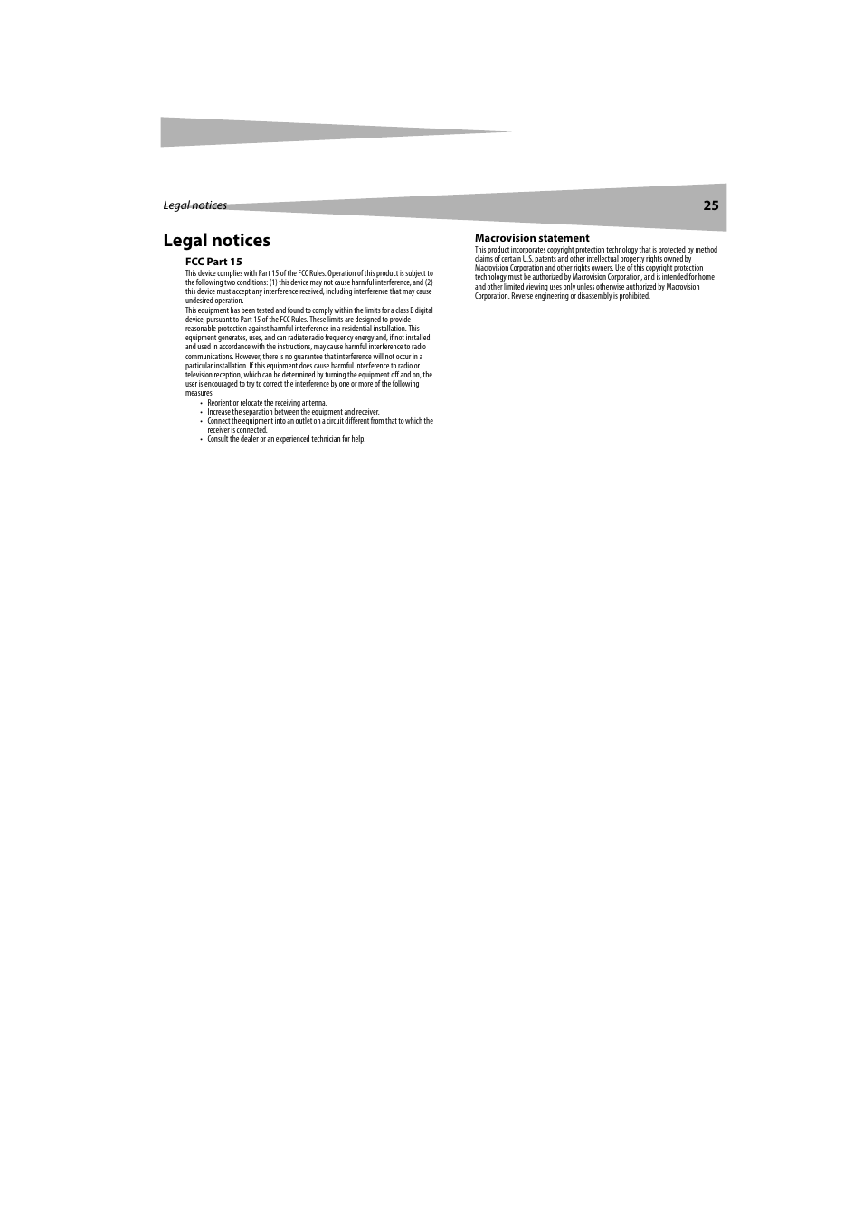 Legal notices | Dynex DX-LTDVD20 User Manual | Page 25 / 86