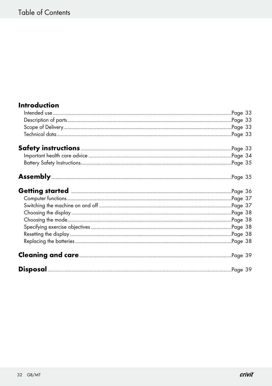 Crivit Z29550 User Manual | Page 32 / 49