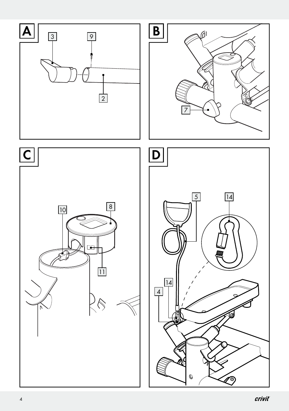 Ac b d | Crivit Z29550 User Manual | Page 4 / 49