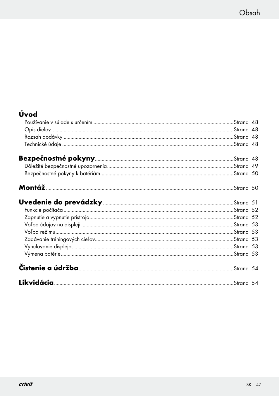 Crivit Z29550 User Manual | Page 47 / 64
