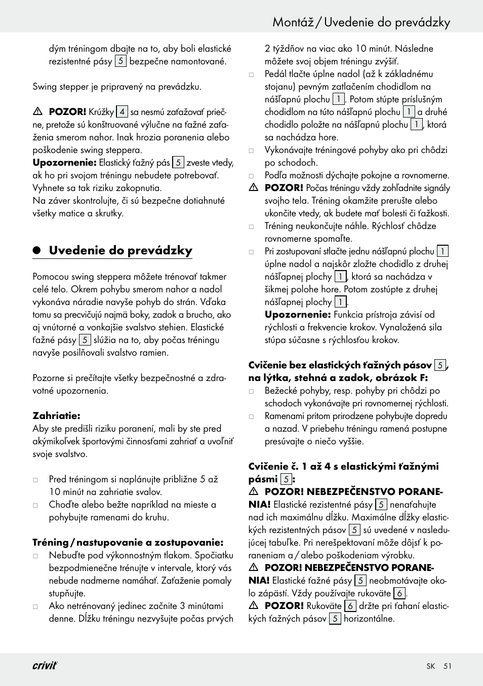 Montáž / uvedenie do prevádzky, Uvedenie do prevádzky | Crivit Z29550 User Manual | Page 51 / 64