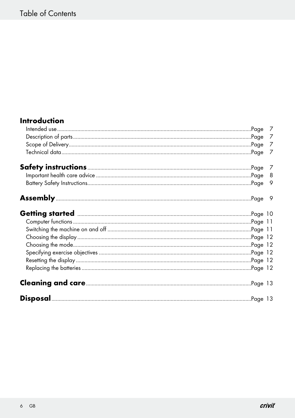 Crivit Z29550 User Manual | Page 6 / 64