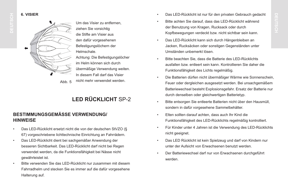 Led rücklicht sp-2 | Crivit SP - 33 User Manual | Page 20 / 22