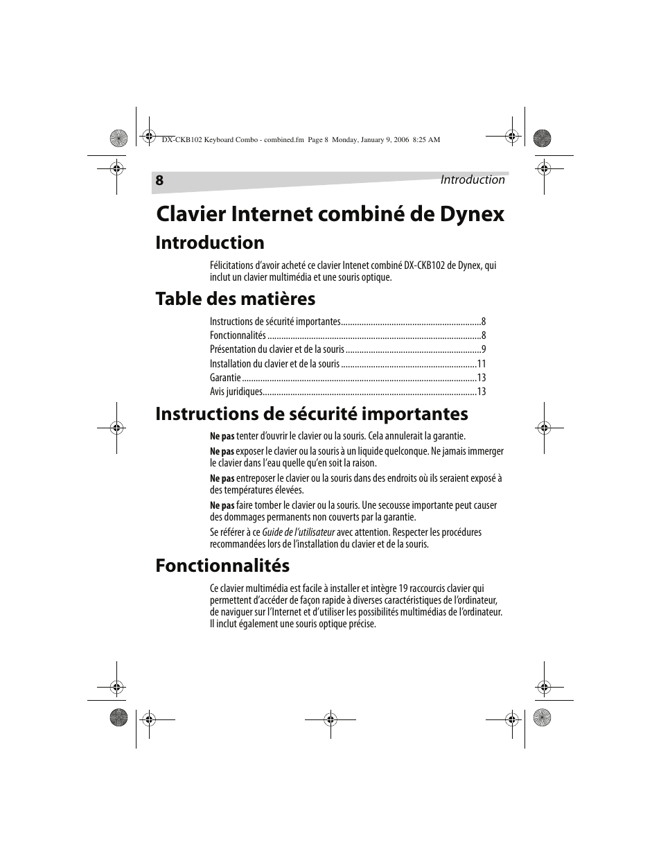 Dynex DX-CKB102 User Manual | Page 8 / 20