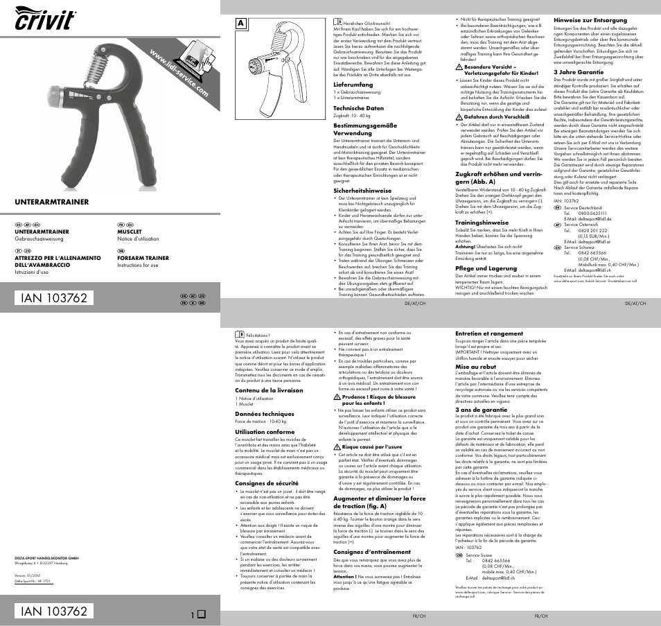 Crivit Push Up Bars User Manual | 2 pages