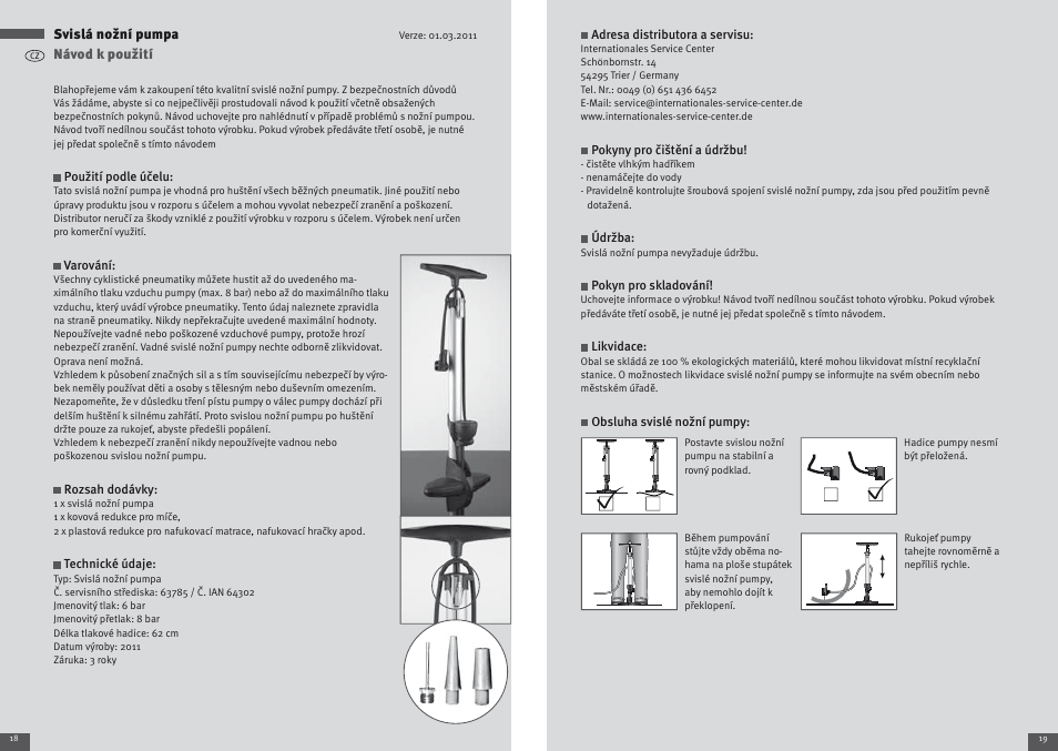 Svislá nožní pumpa, Návod k použití | Crivit Floor air-pump User Manual | Page 10 / 17