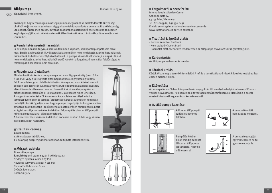 Állópumpa | Crivit Floor air-pump User Manual | Page 6 / 17