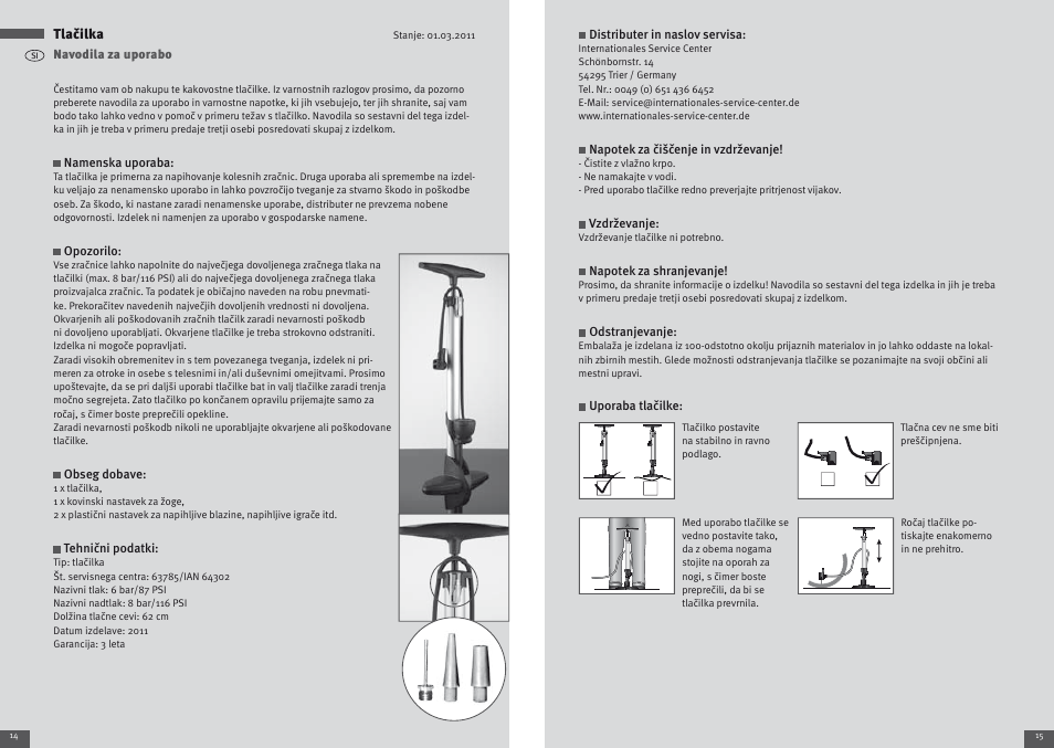 Tlačilka | Crivit Floor air-pump User Manual | Page 8 / 17
