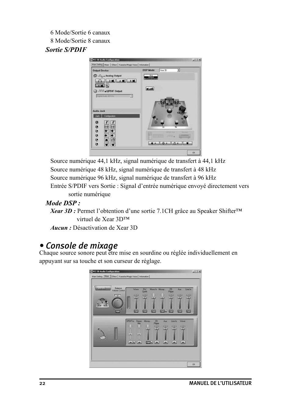 Console de mixage | Dynex DX-SC71 User Manual | Page 22 / 40