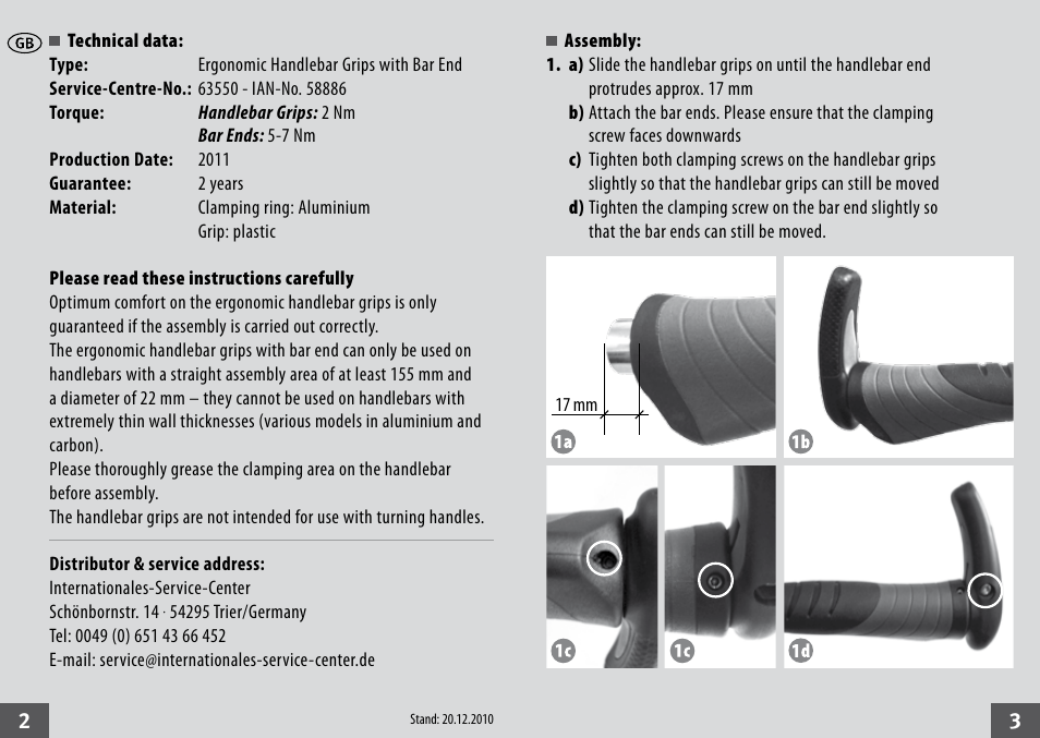 Crivit Bike Handlebar Grips User Manual | Page 2 / 23
