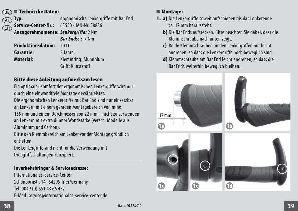 Crivit Bike Handlebar Grips User Manual | Page 20 / 23