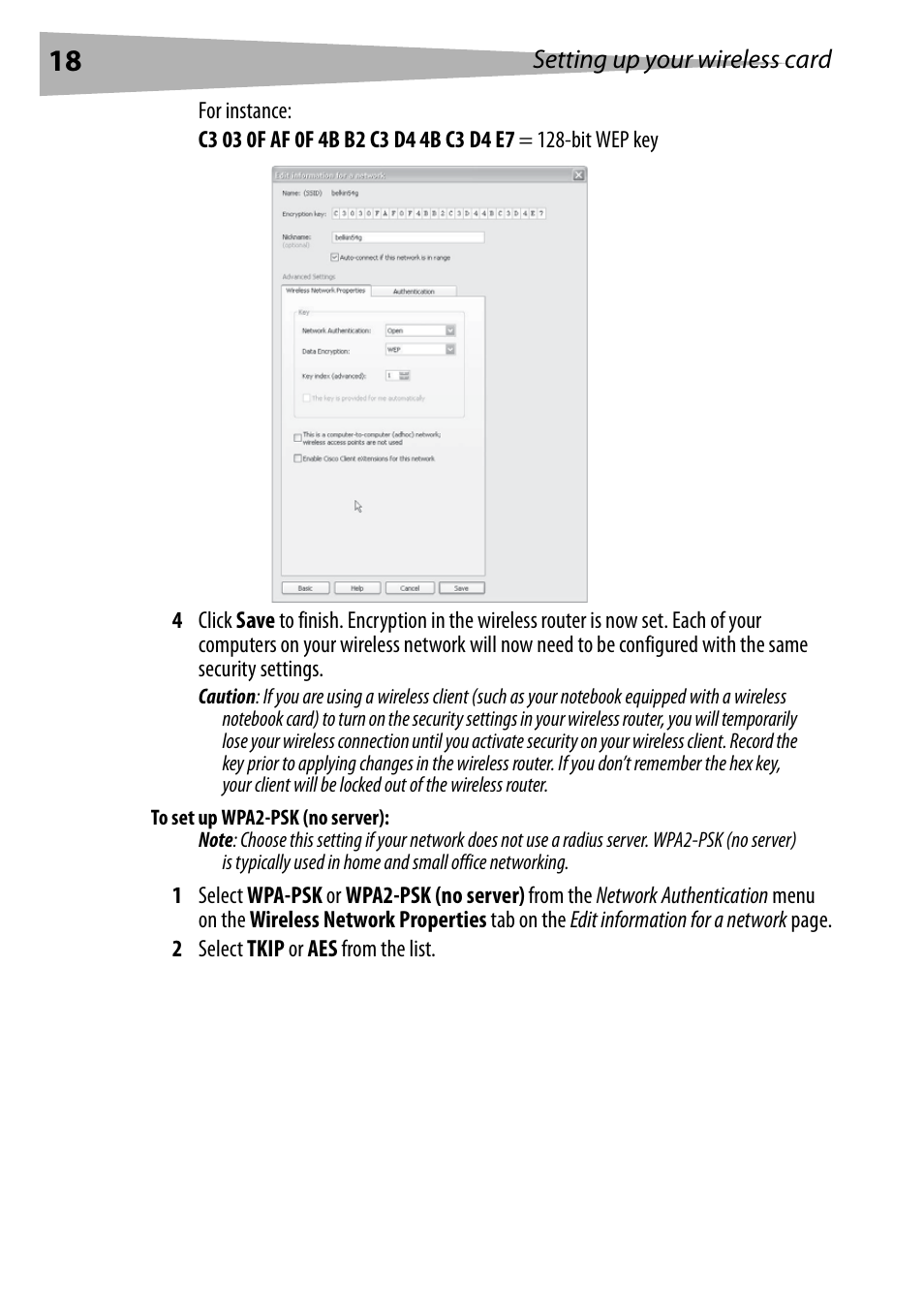 To set up wpa2-psk (no server) | Dynex DX-EBNBC User Manual | Page 18 / 86