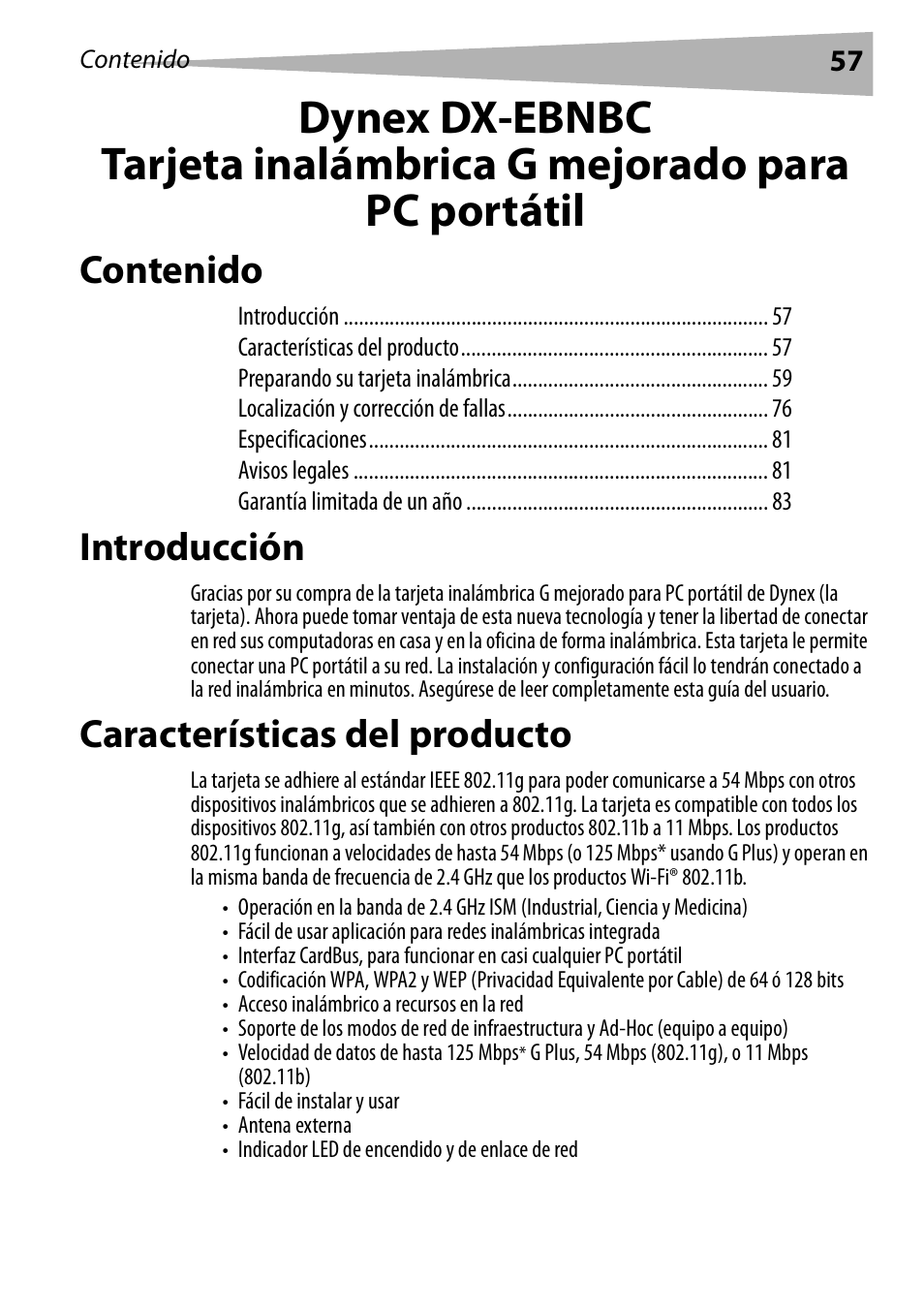 Dynex DX-EBNBC User Manual | Page 57 / 86