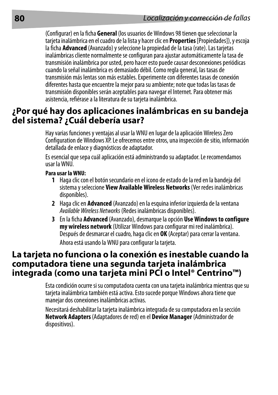 Para usar la wnu | Dynex DX-EBNBC User Manual | Page 80 / 86