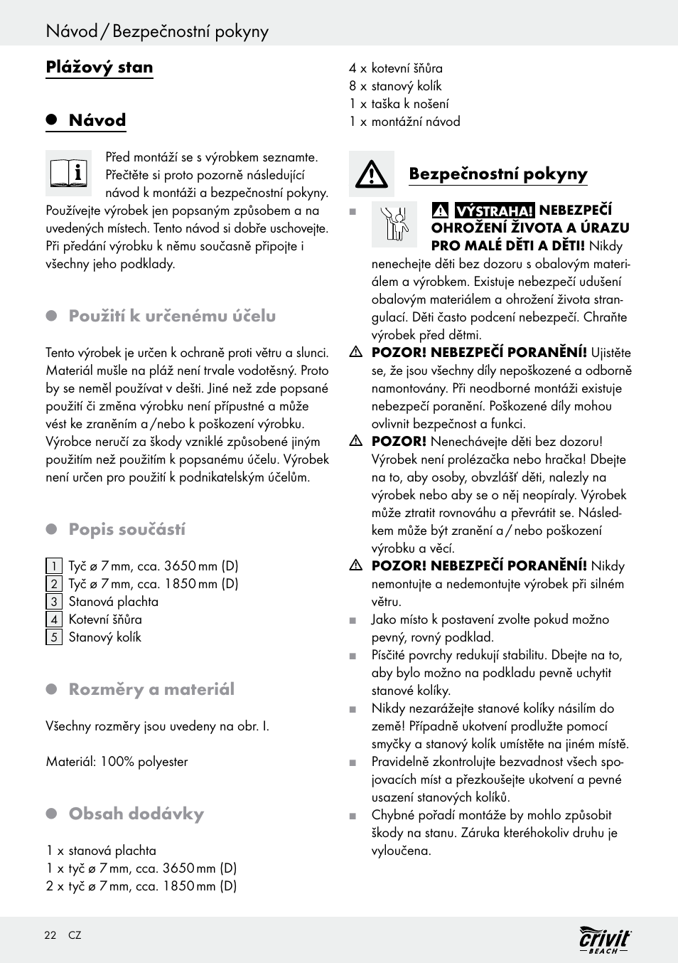 Crivit Z30696 User Manual | Page 22 / 38