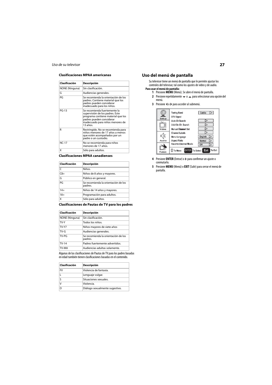 Uso del menú de pantalla | Dynex DX-LCD26-09 User Manual | Page 27 / 36