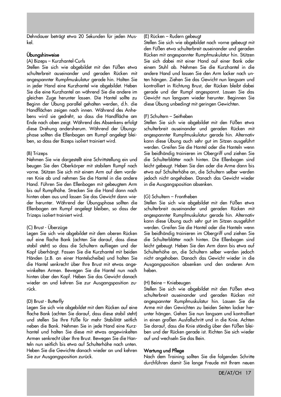 Crivit Dumbbell Set User Manual | Page 17 / 20