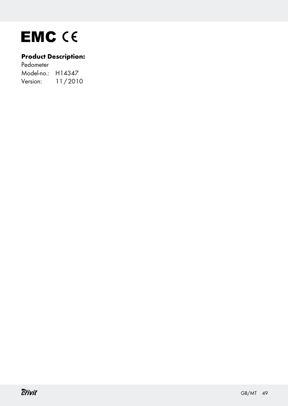 Crivit H14347 User Manual | Page 49 / 61