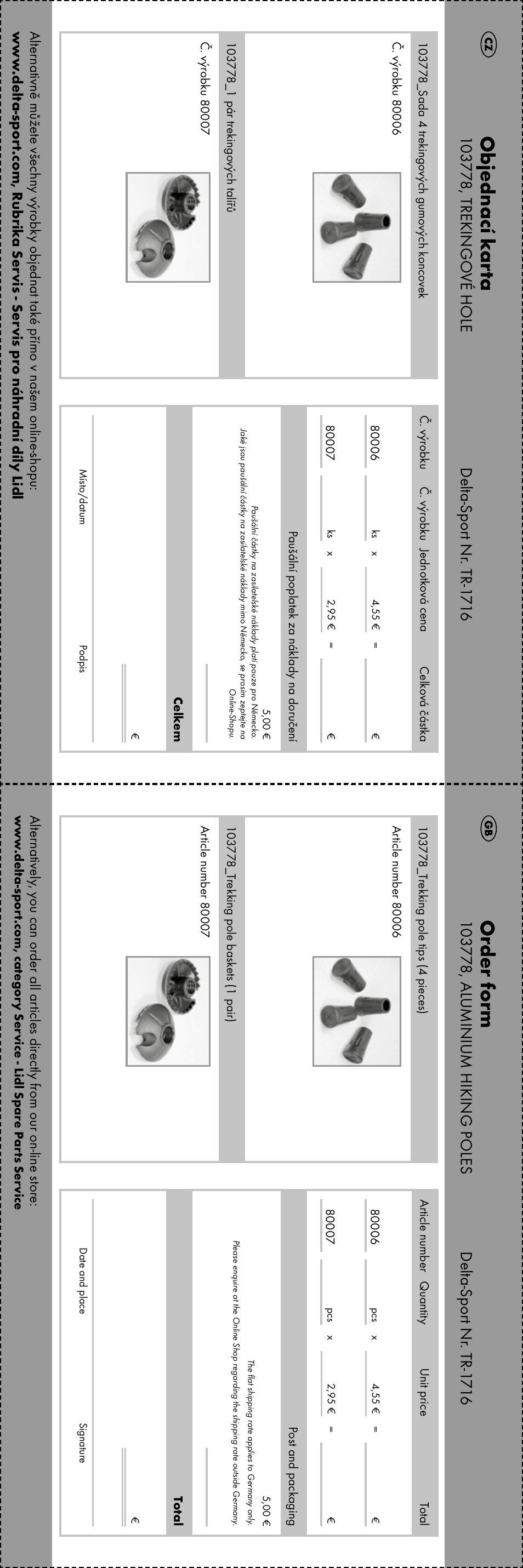 Ob jednací k ar ta, Order f or m | Crivit TR-1716 User Manual | Page 24 / 28