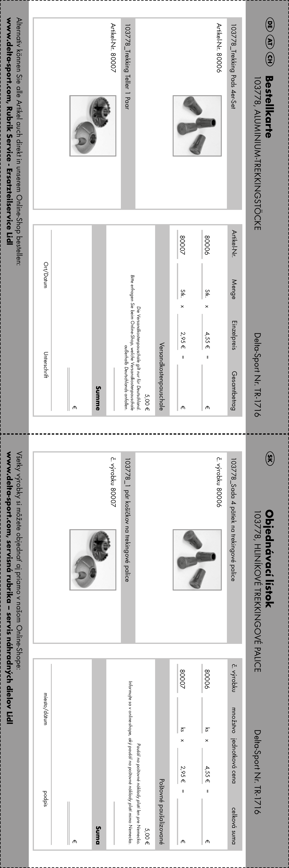 Bes tellk ar te, Ob jedná vací lís tok | Crivit TR-1716 User Manual | Page 26 / 28