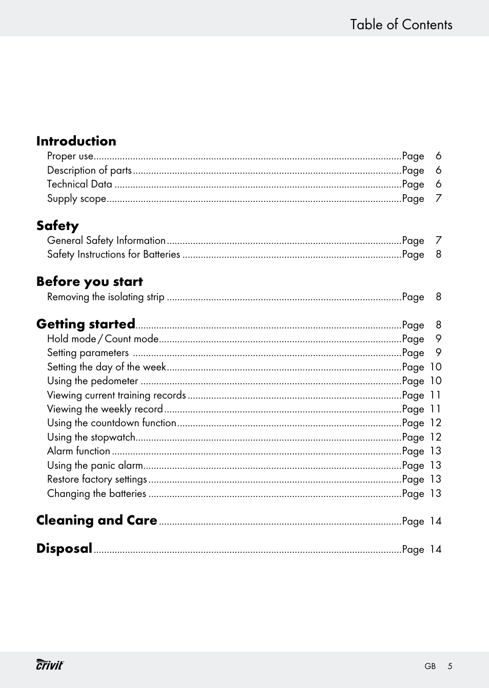Crivit H14347 User Manual | Page 5 / 83