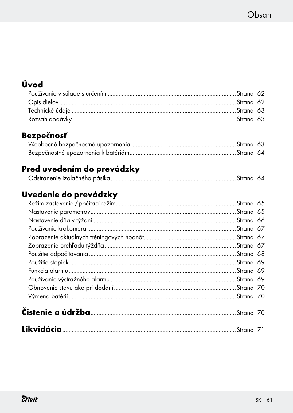 Crivit H14347 User Manual | Page 61 / 83