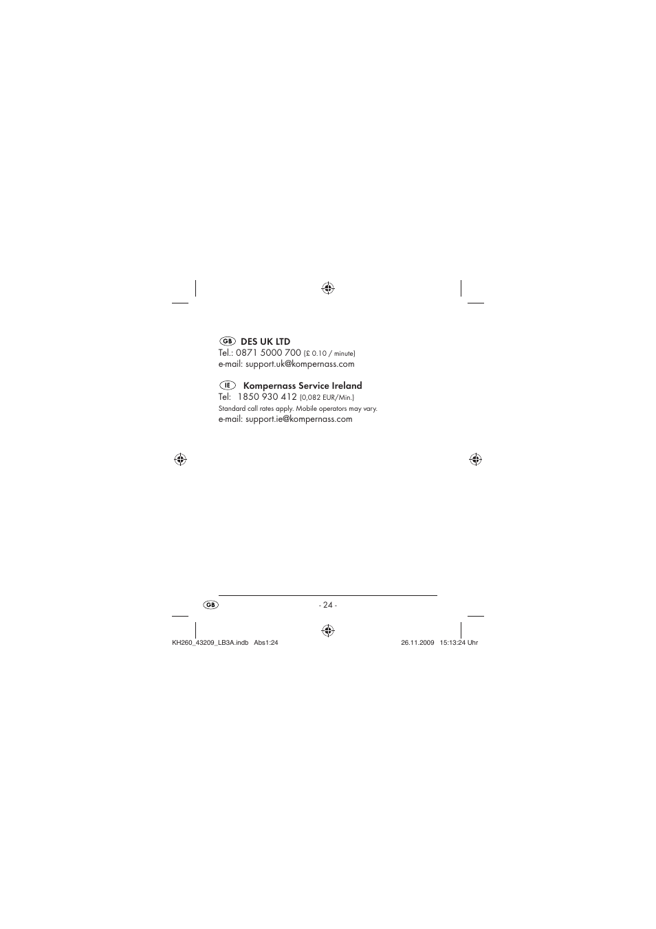 Crivit KH260-10/09-V2 User Manual | Page 26 / 80
