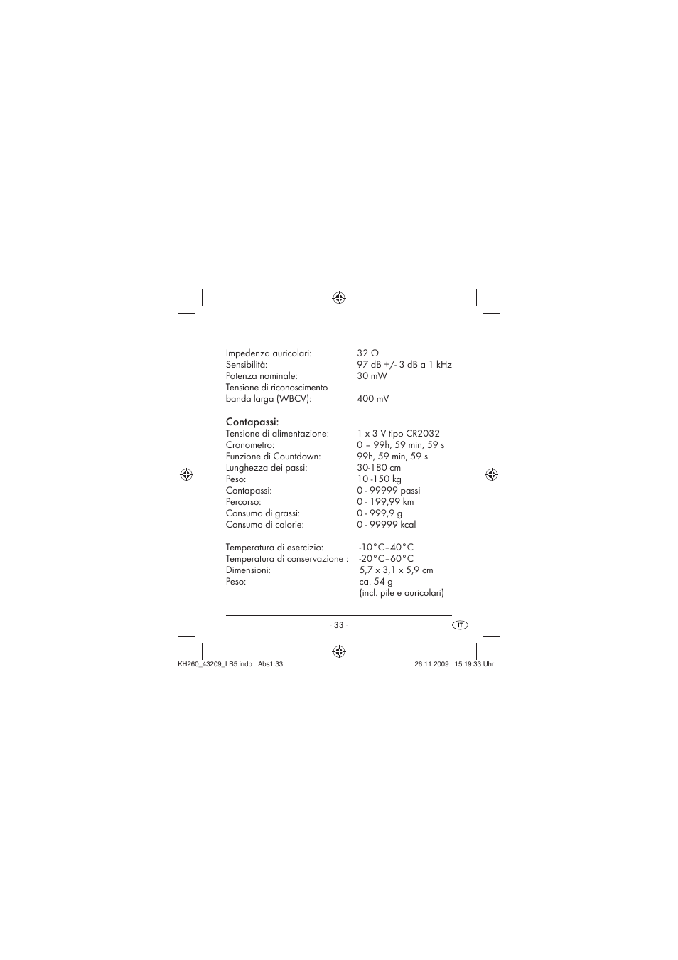 Contapassi | Crivit KH260-10/09-V2 User Manual | Page 35 / 80