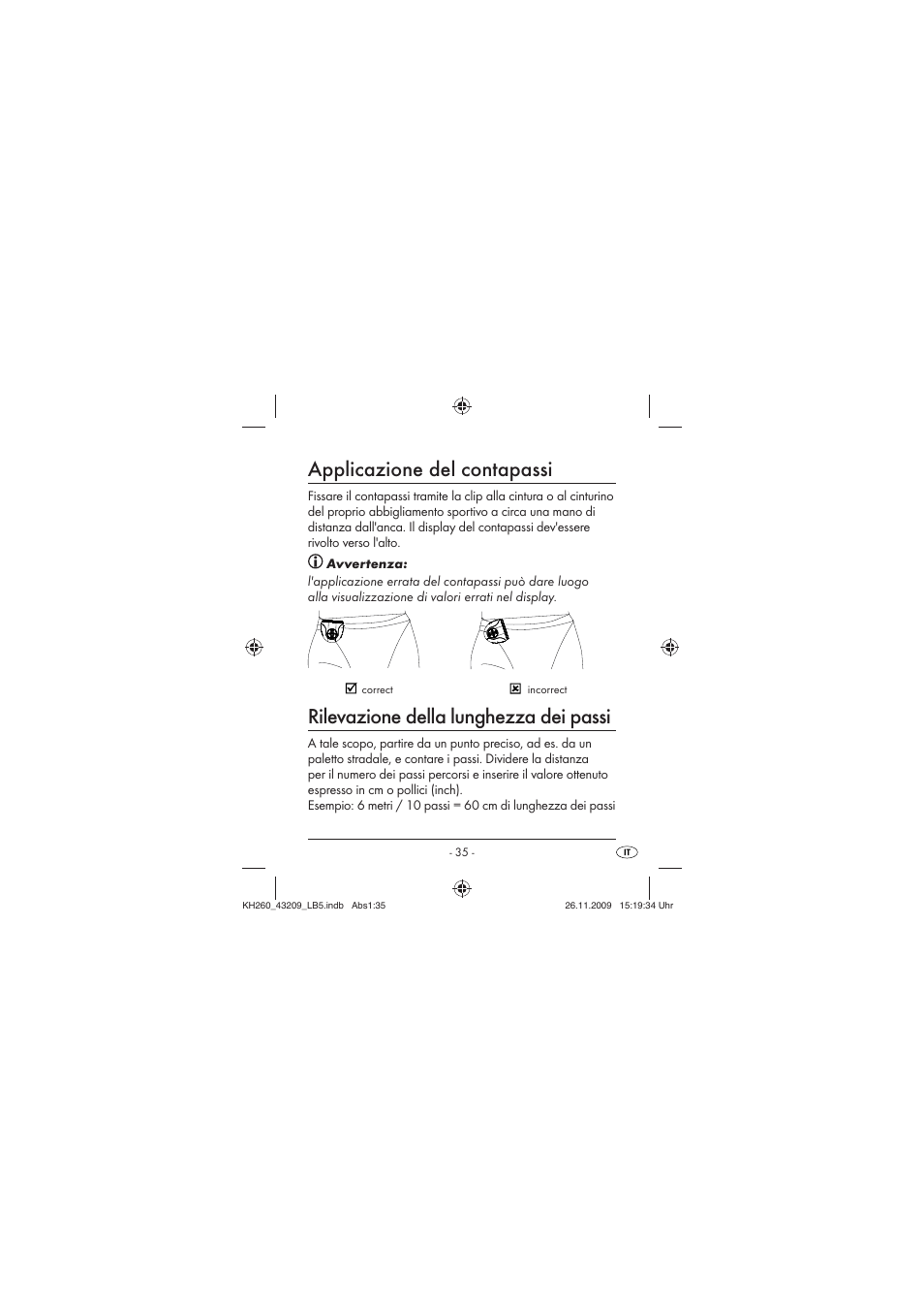 Applicazione del contapassi, Rilevazione della lunghezza dei passi | Crivit KH260-10/09-V2 User Manual | Page 37 / 80