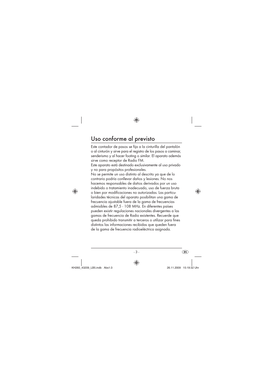 Uso conforme al previsto | Crivit KH260-10/09-V2 User Manual | Page 5 / 80
