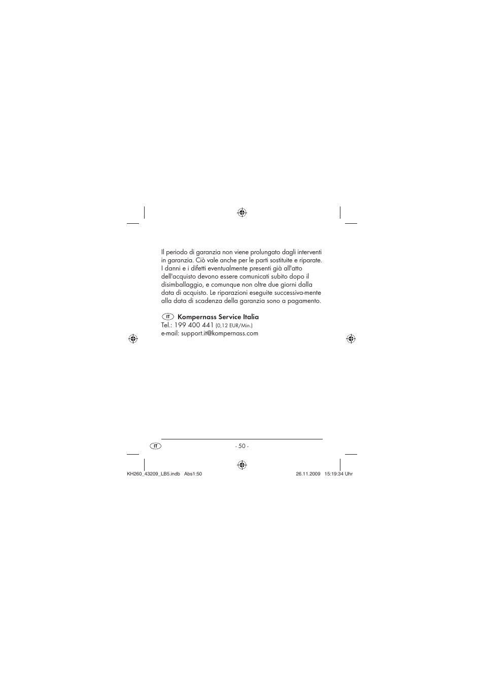 Crivit KH260-10/09-V2 User Manual | Page 52 / 80