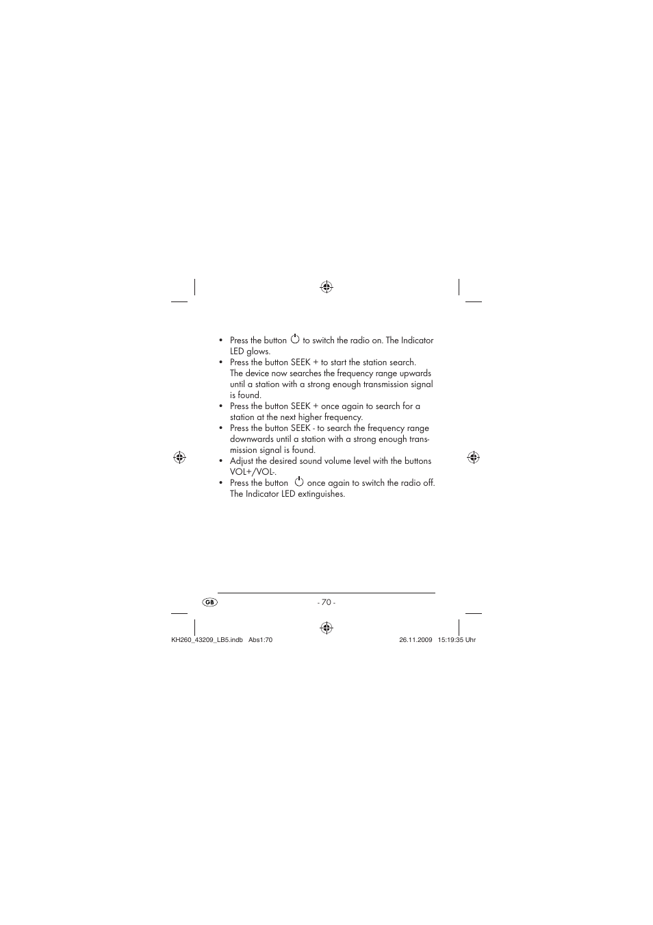 Crivit KH260-10/09-V2 User Manual | Page 72 / 80