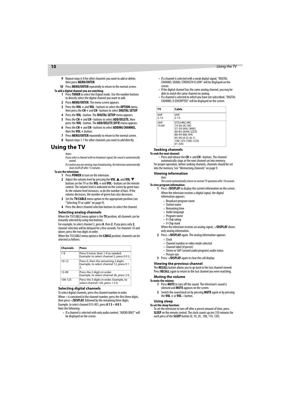 Using the tv | Dynex DX-R32TV User Manual | Page 10 / 56