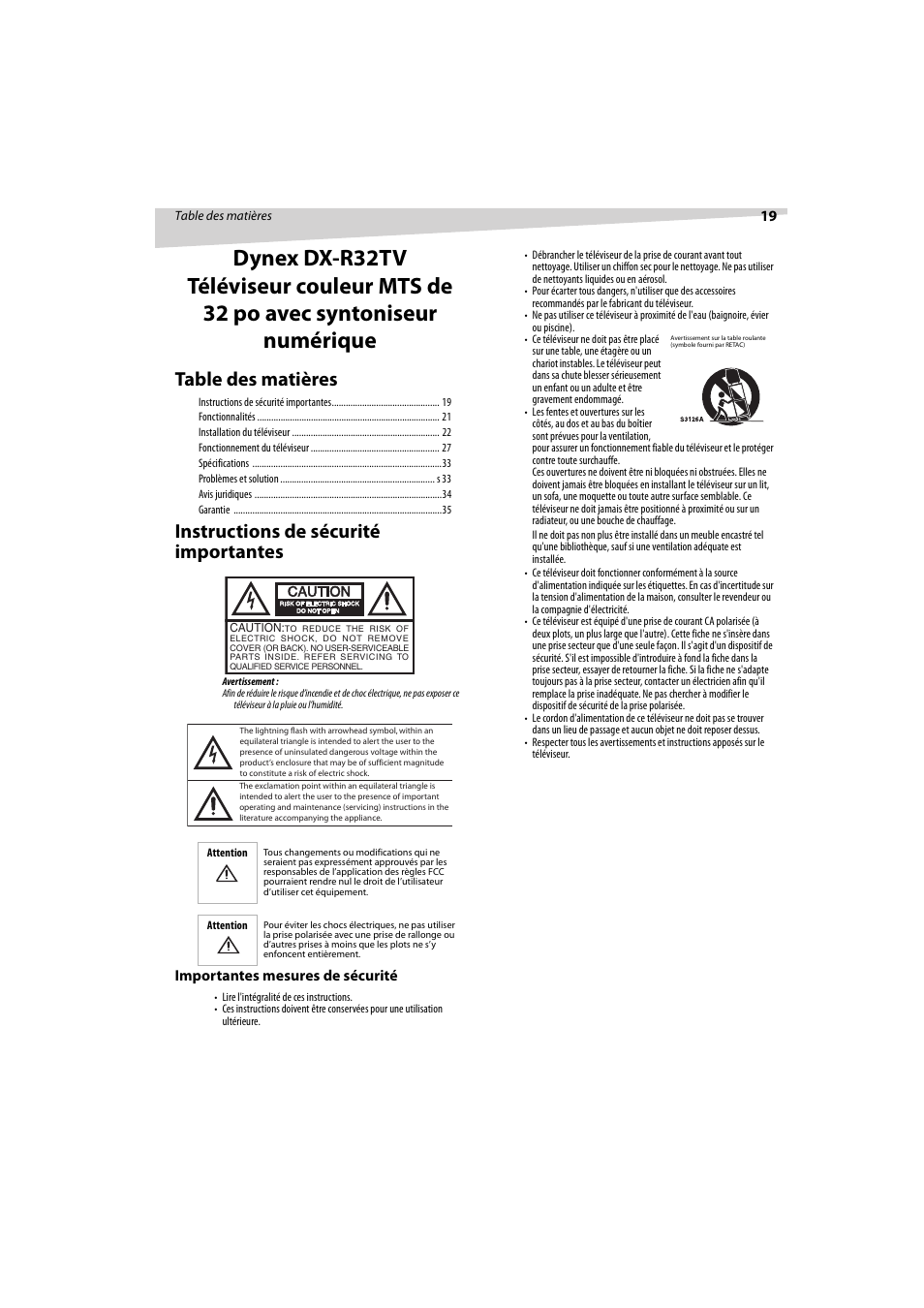 Dynex DX-R32TV User Manual | Page 19 / 56