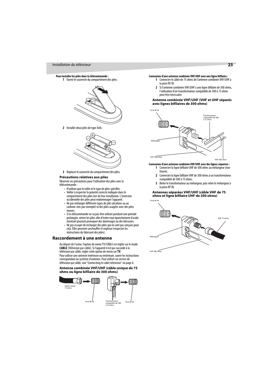 Raccordement à une antenne | Dynex DX-R32TV User Manual | Page 23 / 56