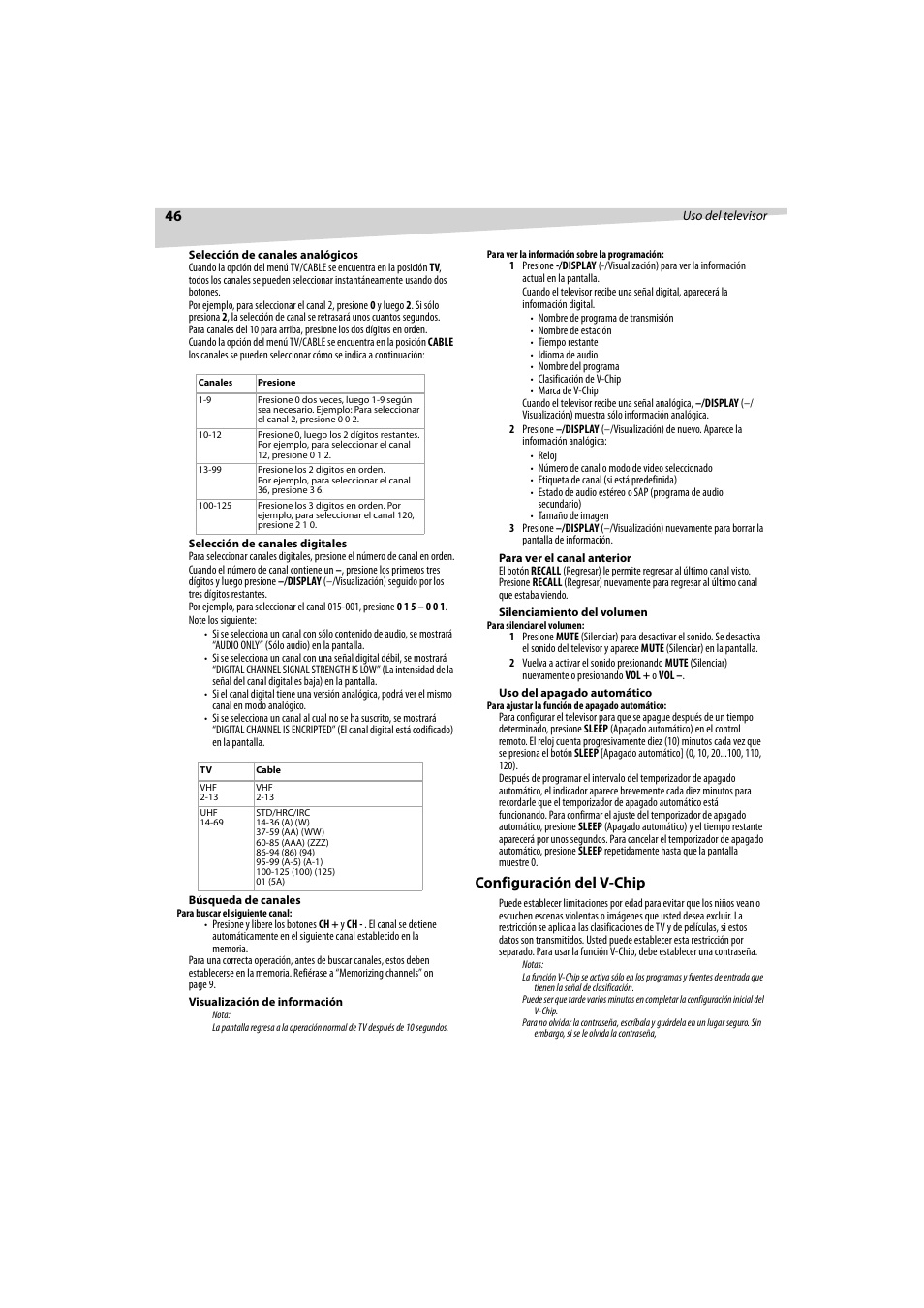 Configuración del v-chip | Dynex DX-R32TV User Manual | Page 46 / 56