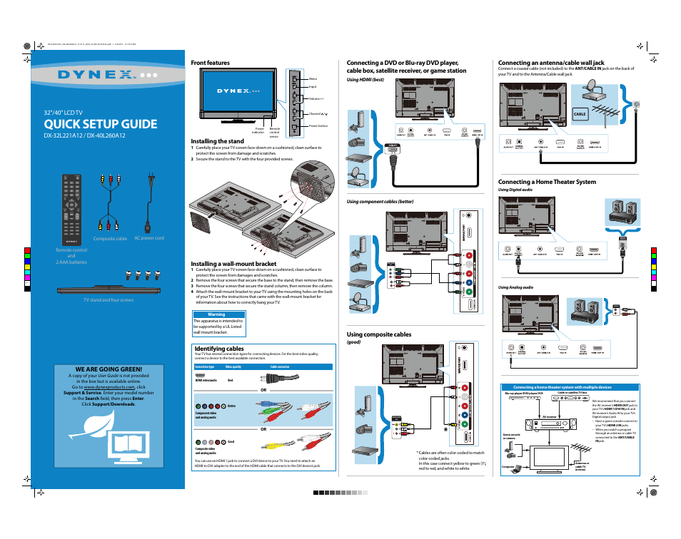 Dynex DX-32L221A12 User Manual | 2 pages