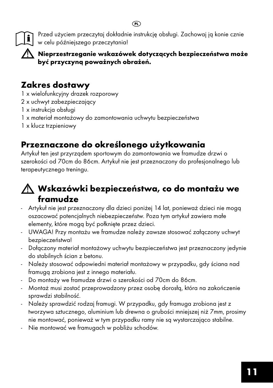 Zakres dostawy, Przeznaczone do określonego użytkowania | Crivit MR-1362 User Manual | Page 11 / 56
