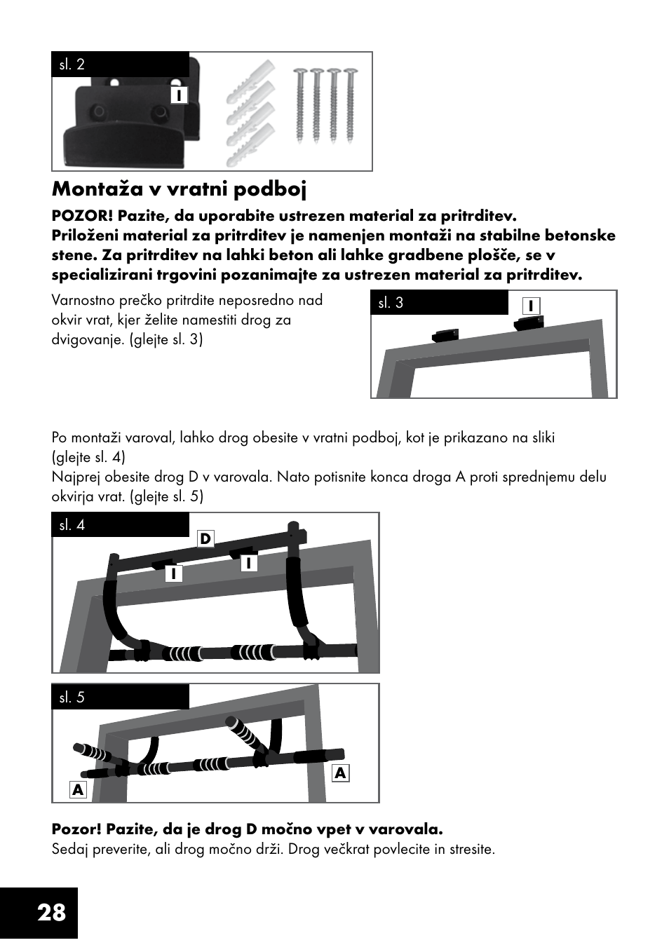 28 montaža v vratni podboj | Crivit MR-1362 User Manual | Page 28 / 56