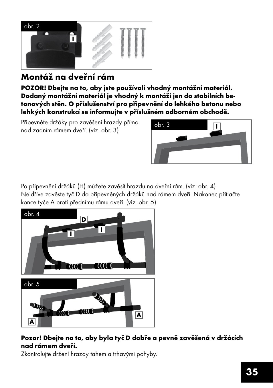 35 montáž na dveřní rám | Crivit MR-1362 User Manual | Page 35 / 56