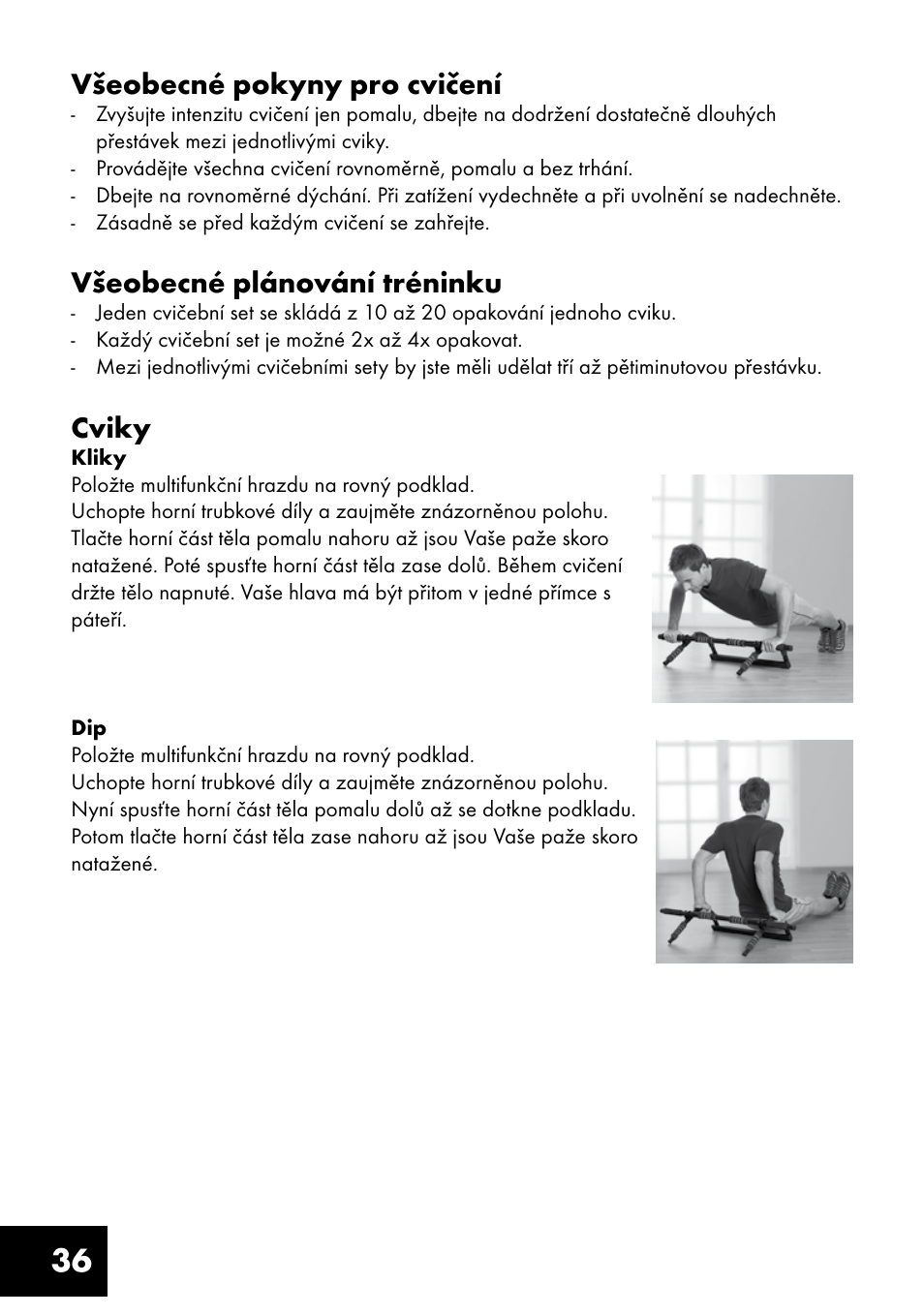 36 všeobecné pokyny pro cvičení, Všeobecné plánování tréninku, Cviky | Crivit MR-1362 User Manual | Page 36 / 56