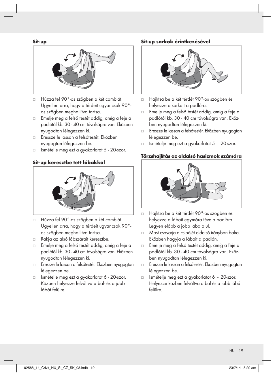 Gyakorlatok | Crivit Z31742 User Manual | Page 19 / 47