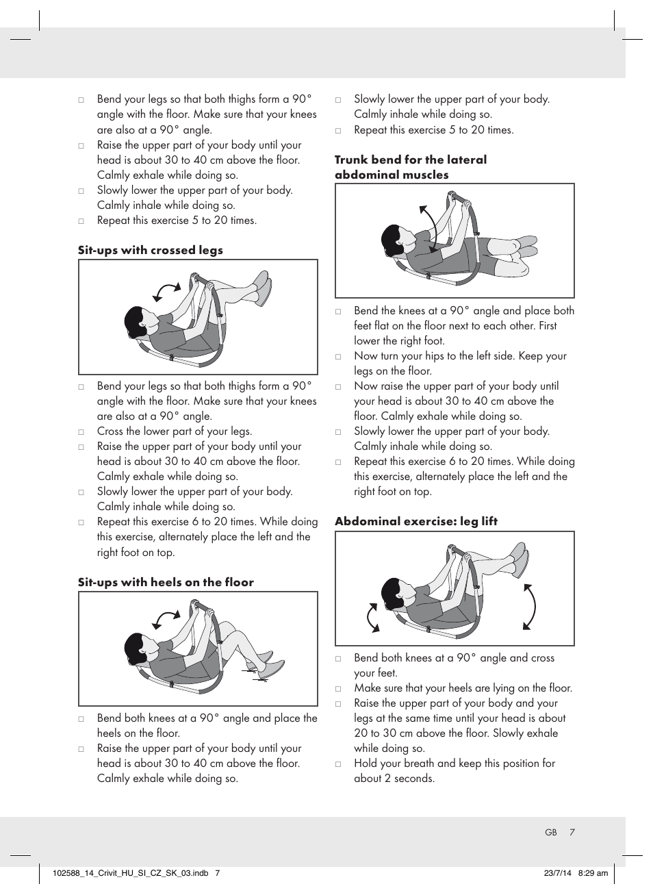 Exercises | Crivit Z31742 User Manual | Page 7 / 47