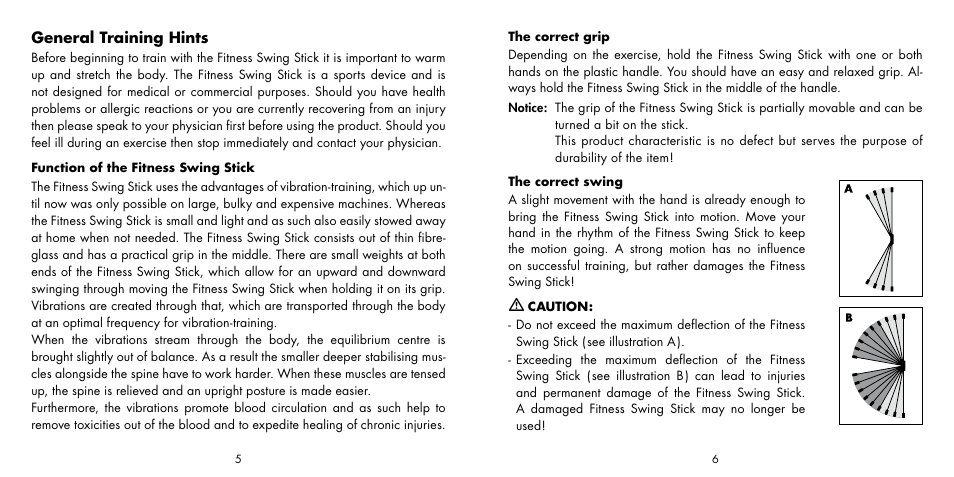 General training hints | Crivit Fitness Swing Stick User Manual | Page 4 / 12